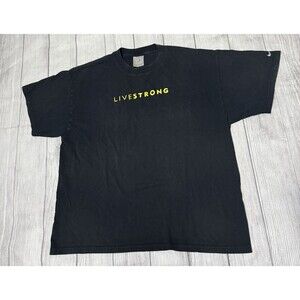 VINTAGE NIKE LIVESTRONG LANCE ARMSTRONG FOUNDATION Y2K 00s SILVER TAG TSHIRT XL